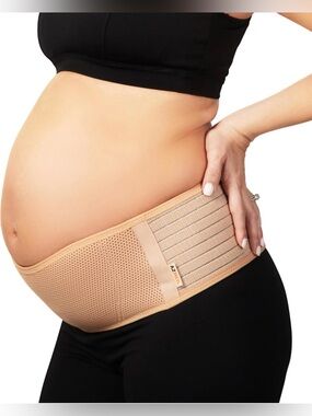 Maternity Belly Band/Binder for Pregnancy Comfort/Support - OS up to 46in, Beige